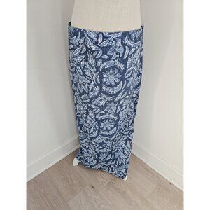 Ripskirt  Hawaii Wrap Skirt XL Floral Rustica Denim Long Midi Maxi Tropical Blue